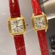 Copy Cartier Santos Dumont Couple watches Yellow Gold Quartz (2)_th.jpg